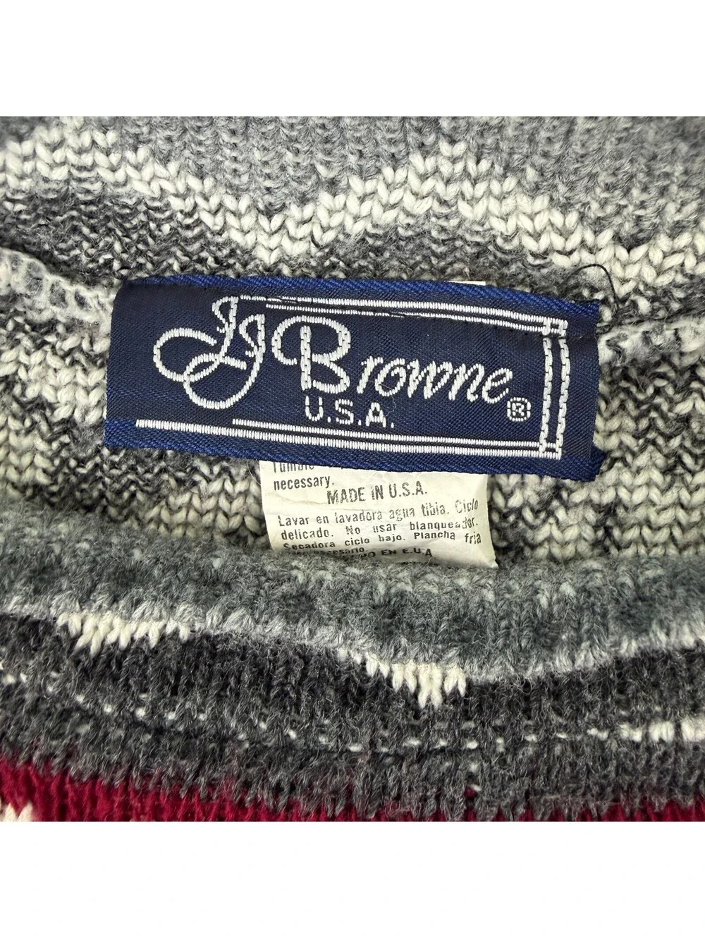 Vintage 80s 90s JG Browne Fair Isle Nordic Christmas Themed Sweater Size Medium